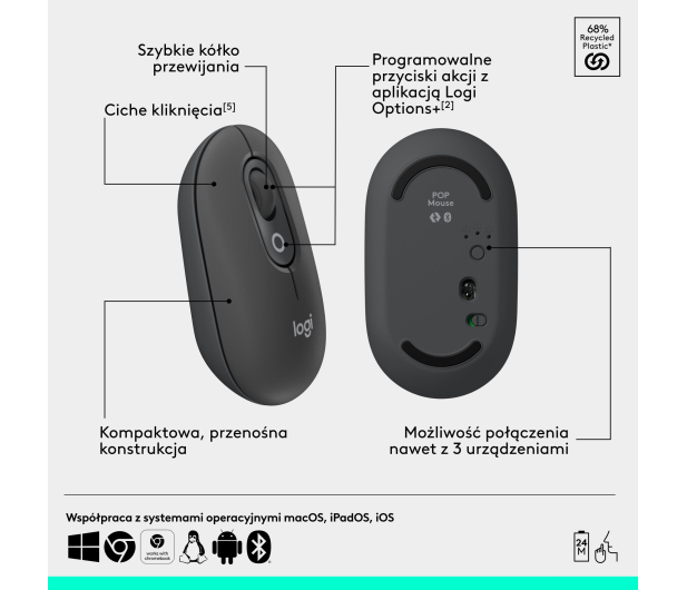 Logitech POP ICON Combo biała - 1355575 - zdjęcie 11